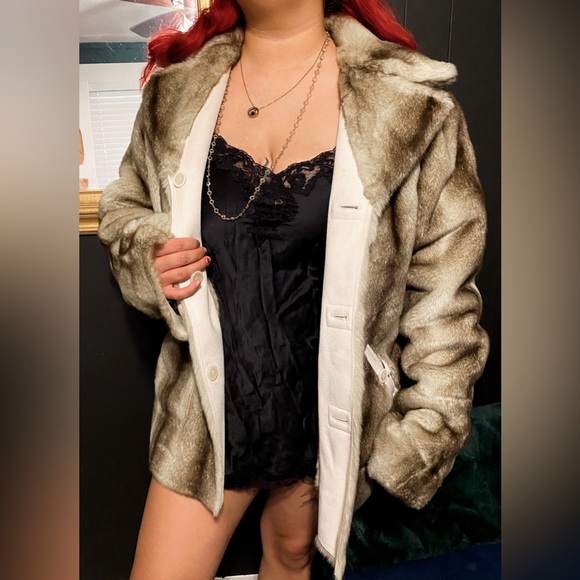 Dennis by Dennis Basso Reversible Faux Fur Coat Size L - Picture 1 of 10